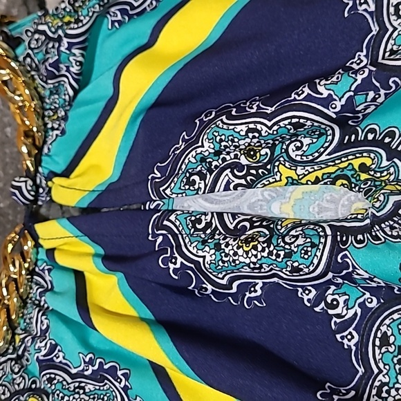 DB ESTABLISHED 1962 GOLD CHAIN HALTER DRESS - Picture 9 of 12